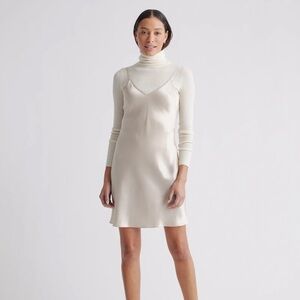 Quince washable silk mini slip dress